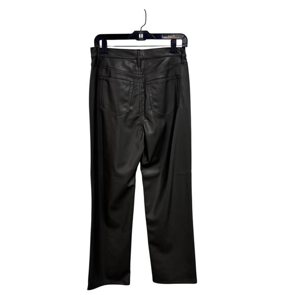 NWT Loft Wide Leg Faux Leather Olive Pants Womens 4 - Picture 2 of 8